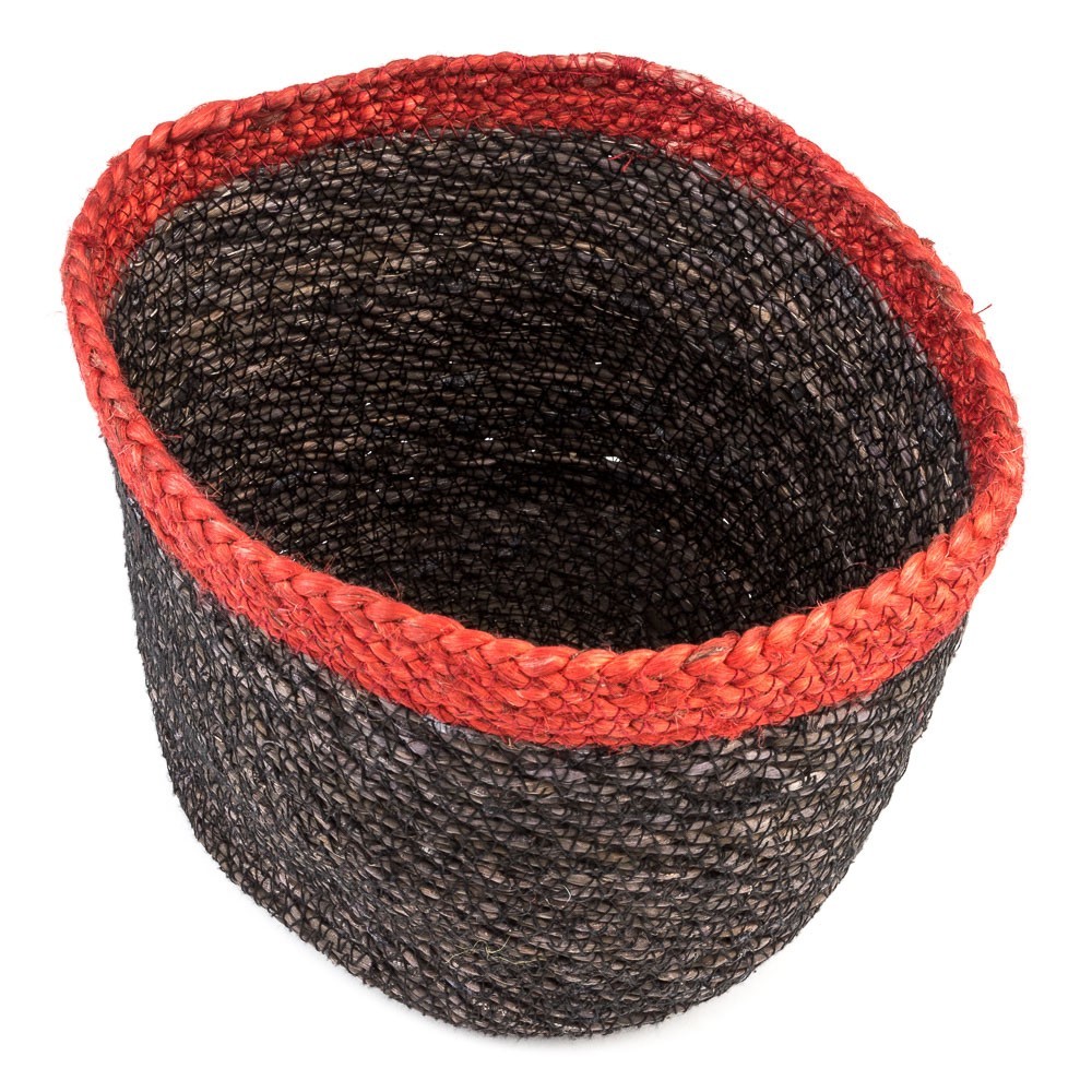 CESTA REDONDA NEGRA BORDE ROJO D21 CESTA REDONDA NEGRA BORDE ROJO D21