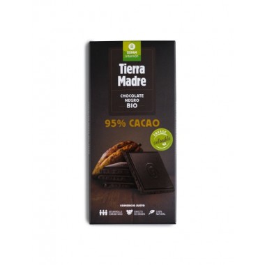 TABLETA CHOCOLATE ECOLÓGICO NEGRO 95%, 80g TIERRA MADRE