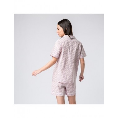 PIJAMA DE ALGODON ECOLOGICO MODELO PIPIN DE COLOR MALVA DAISIES