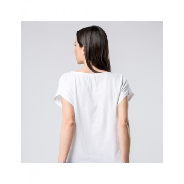 CAMISETA DE ALGODON ECOLOGICO MODELO EGAO DE COLOR BLANCA