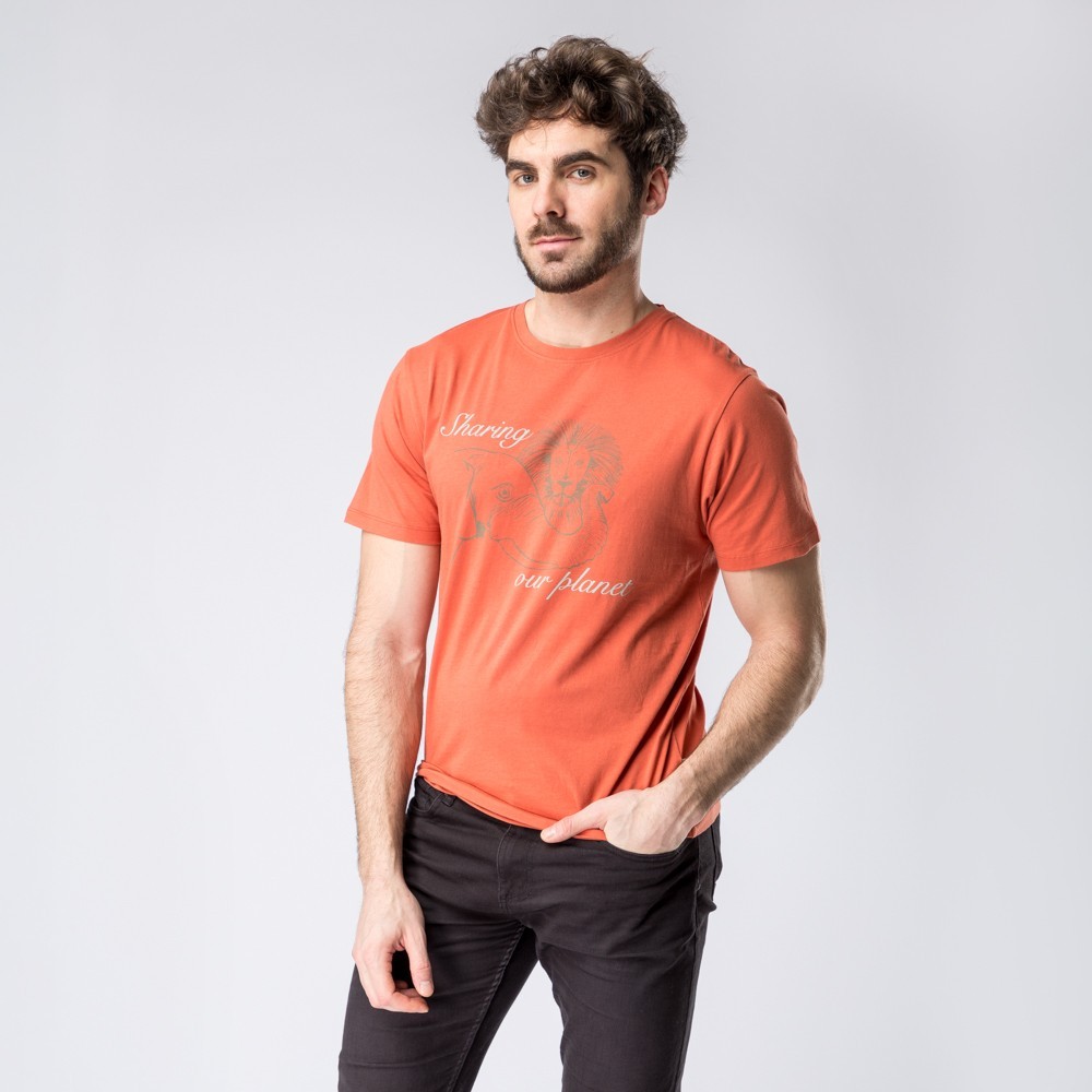 CAMISETA PARA HOMBRE DE ALGODON ECOLOGICO MODELO AMAHAU DE COLOR CHILE CAMISETA PARA HOMBRE DE ALGODON ECOLOGICO MODELO AMAHAU DE COLOR CHILE