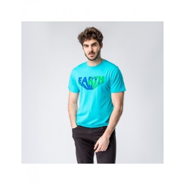 CAMISETA PARA HOMBRE DE ALGODON ECOLOGICO MOD. AMAHAU COLOR TURQUESA
