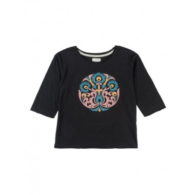 CAMISETA DE MUJER DE ALGODÓN ORGÁNICO MODELO BALANCE COLOR NEGRO
