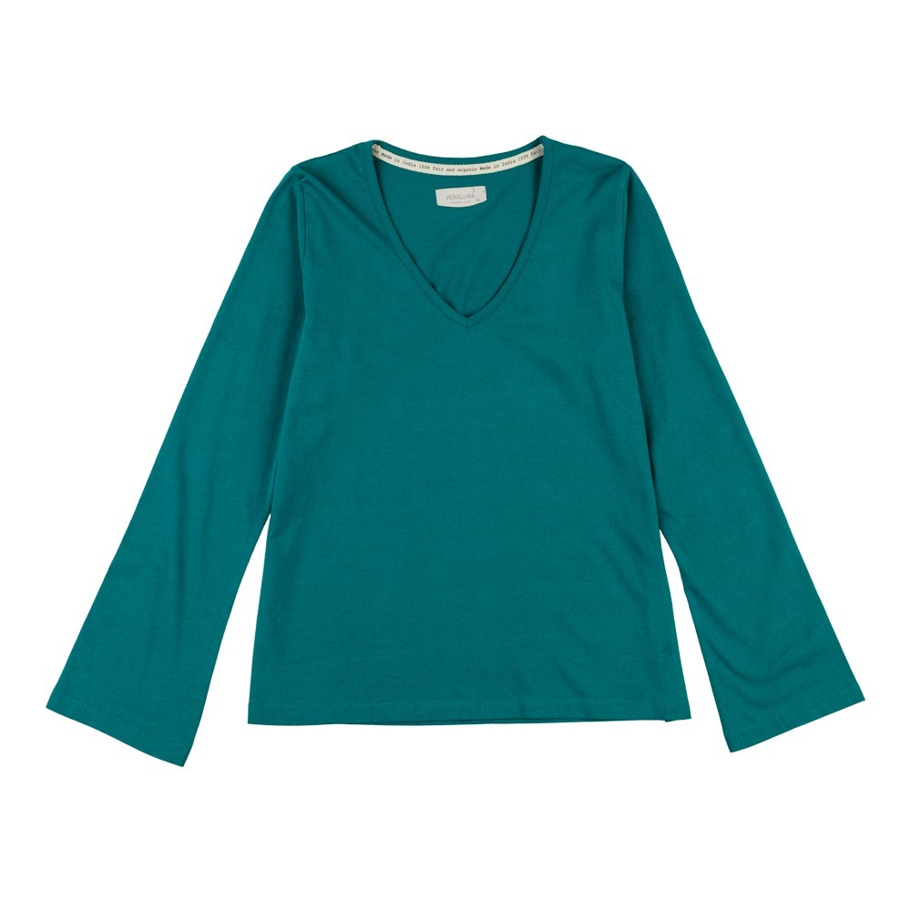CAMISETA DE MUJER DE ALGODÓN ORGÁNICO MODELO SIRA COLOR LAGUNA