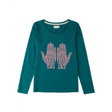 CAMISETA DE MUJER DE ALGODÓN ORGÁNICO MODELO BASIC COLOR LAGUNA