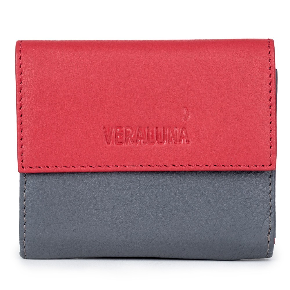 CARTERA HECHA A MANO CON PIEL MODELO ASO DE COLOR GRIS Y ROJO CARTERA HECHA A MANO CON PIEL MODELO ASO DE COLOR GRIS Y ROJO