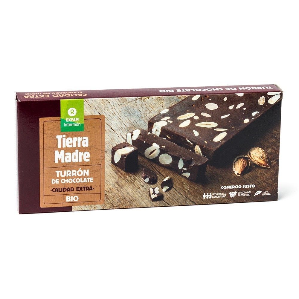 TURRON CHOCOLATE ECOLÓGICO CON ALMENDRAS TIERRA MADRE