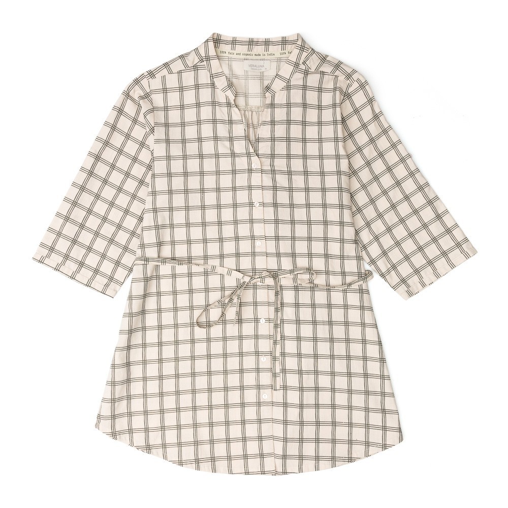 BLUSON ORGANIC KUEN GREY CHECKS ROPE BLUSON ORGANIC KUEN GREY CHECKS ROPE