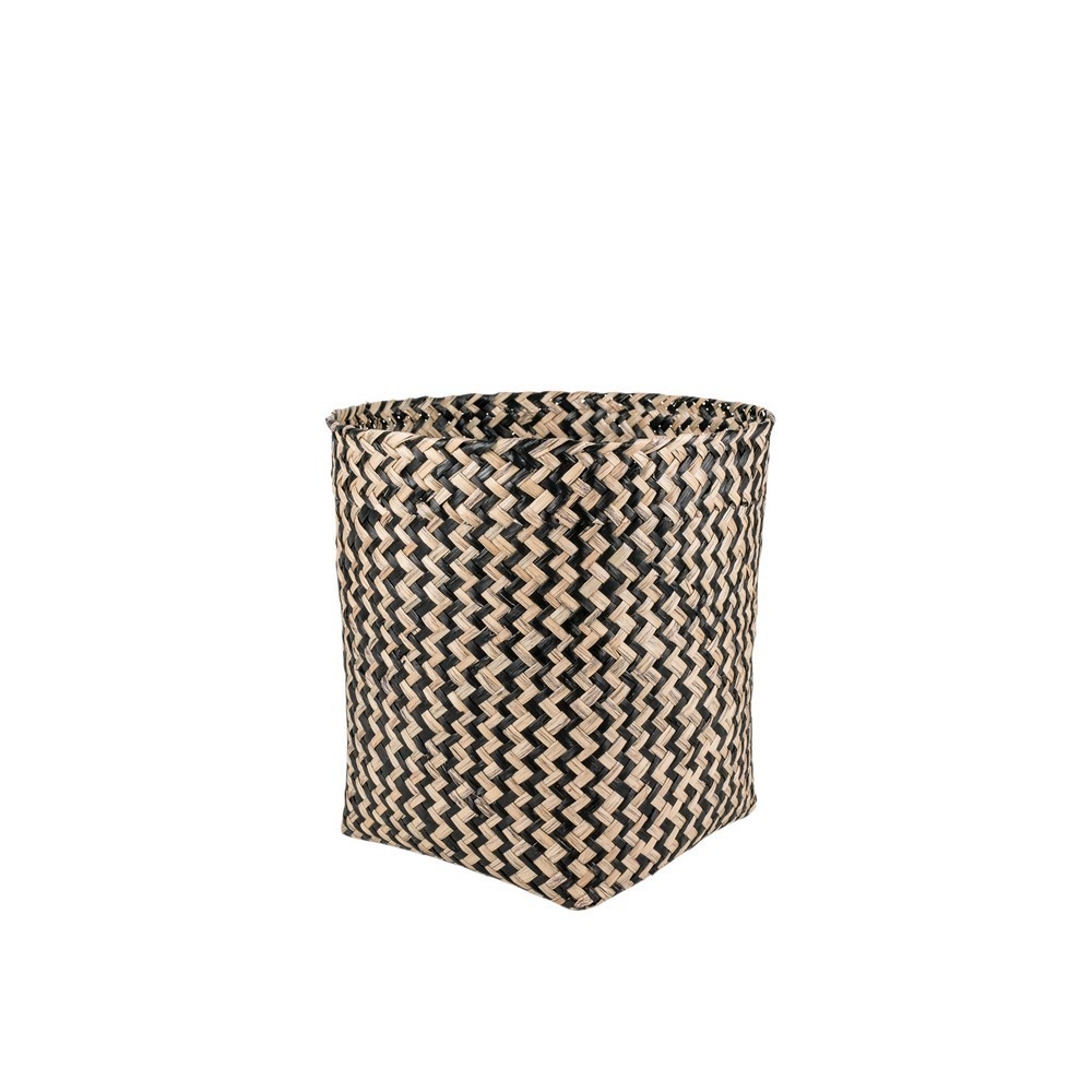 CESTA DE HIERBA MARINA EN ZIGZAG NEGRA CESTA DE HIERBA MARINA EN ZIGZAG NEGRA