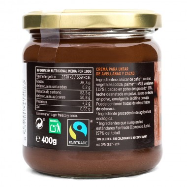 CREMA DE CACAO CON AVELLANAS TIERRA MADRE