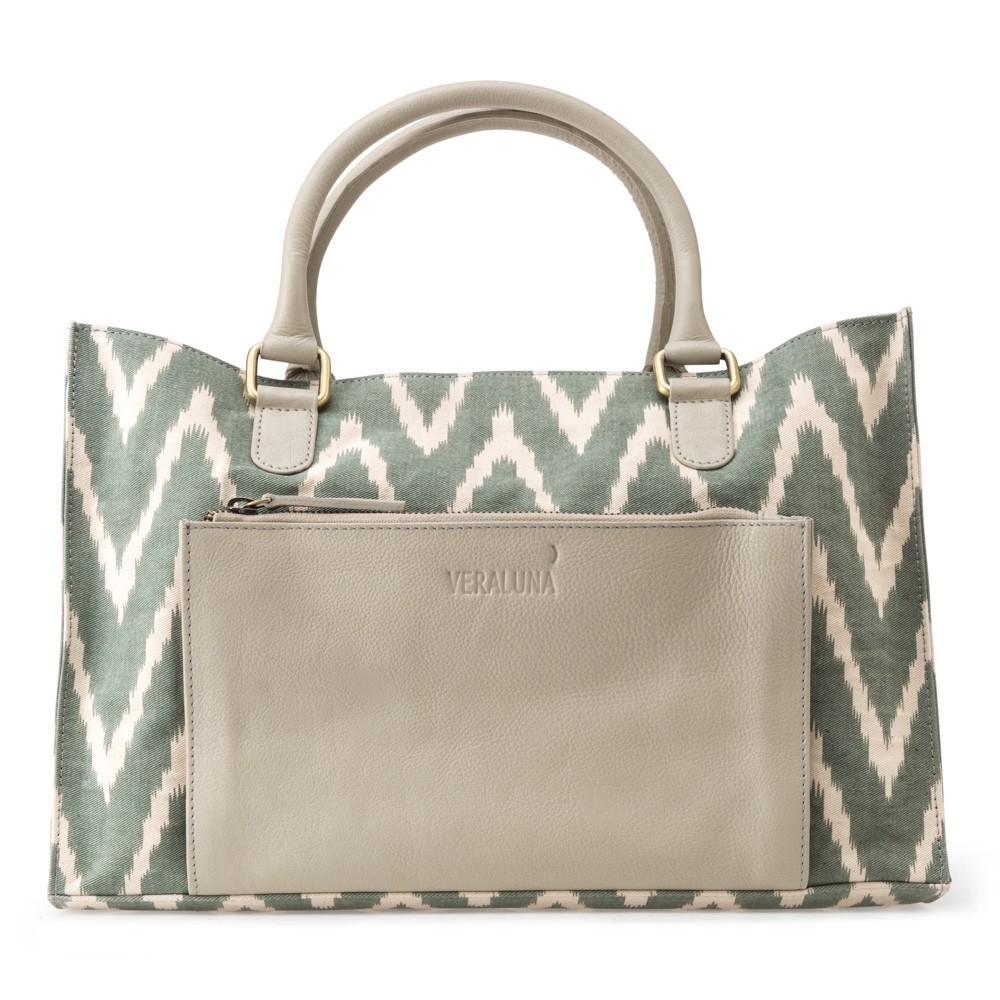 BOLSO COURIER CANVAS IKAT LEATHER DETAIL