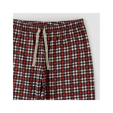 PIJAMA PARA MUJER DE ALGODÓN ORGÁNICO SIGMA NEW CHECKS ROJO