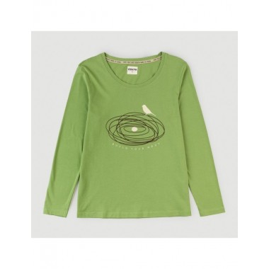 CAMISETA PARA MUJER DE ALGODÓN ORGÁNICO BASIC LONG MUSGO 