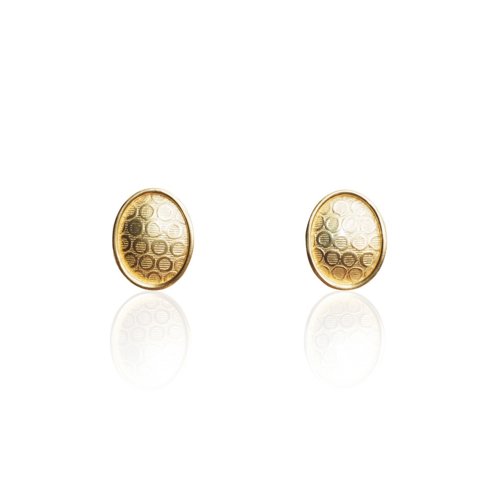 PENDIENTES OVAL LATON BAÑADO EN ORO