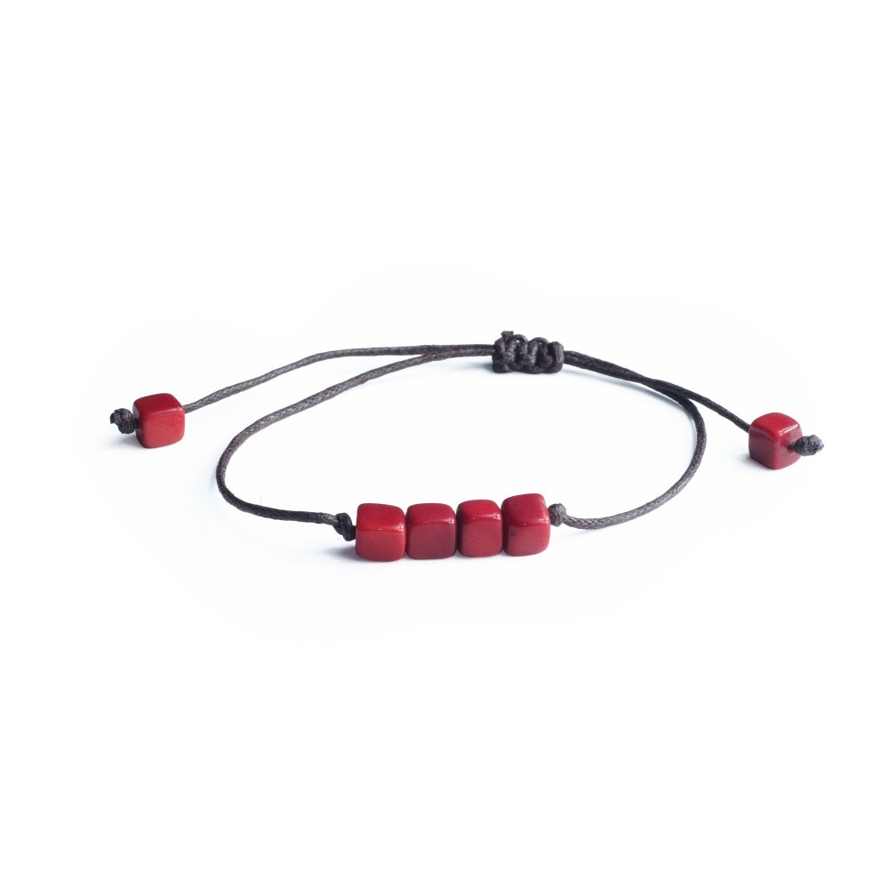 PULSERA BOTONES TAGUA ROJOS PULSERA BOTONES TAGUA ROJOS