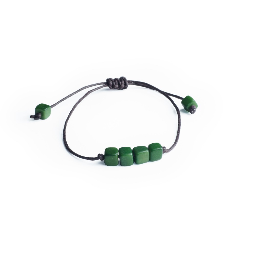 PULSERA BOTONES TAGUA VERDES 