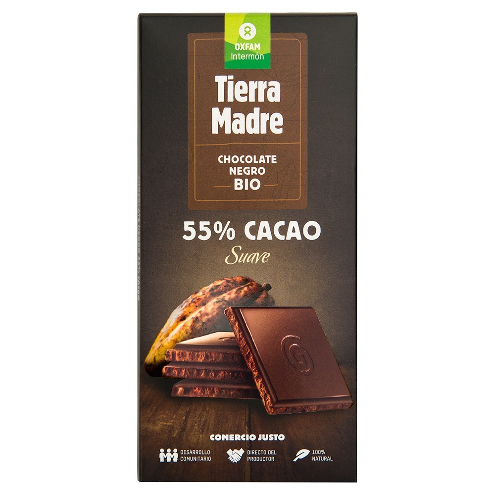 TABLETA CHOCOLATE NEGRO 55% ECOLÓGICO TIERRA MADRE