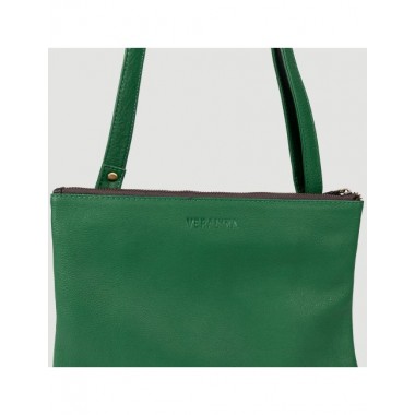 BOLSO DE PIEL SADISAR BICOLOR VERDE CARBON