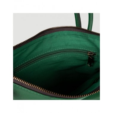 BOLSO DE PIEL SADISAR BICOLOR VERDE CARBON