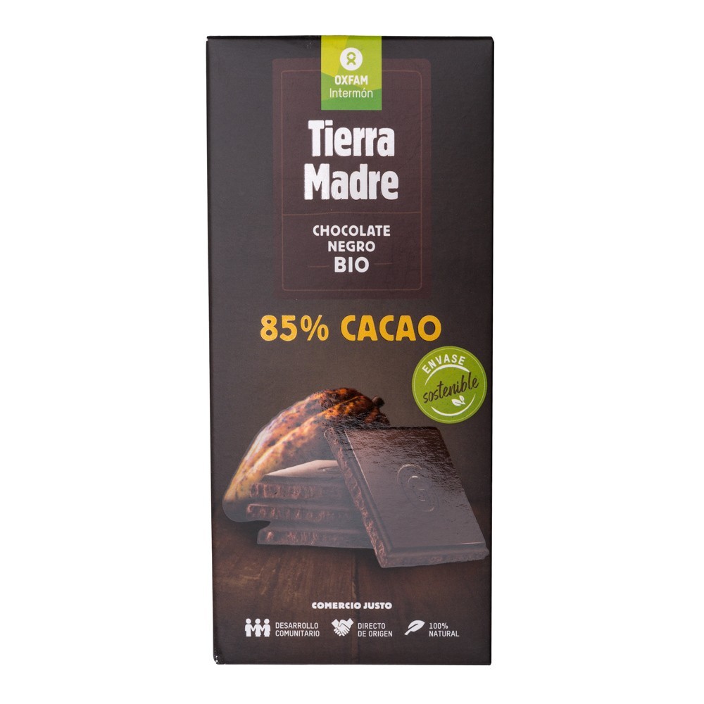 TABLETA CHOCOLATE ECOLÓGICO NEGRO 85%, 100g TIERRA MADRE