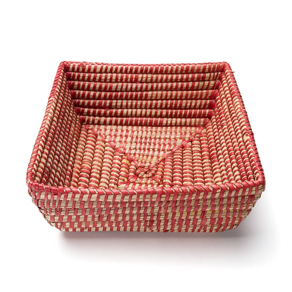 CESTA SIN TAPA ROJA RAYAS 25X25 CESTA SIN TAPA ROJA RAYAS 25X25
