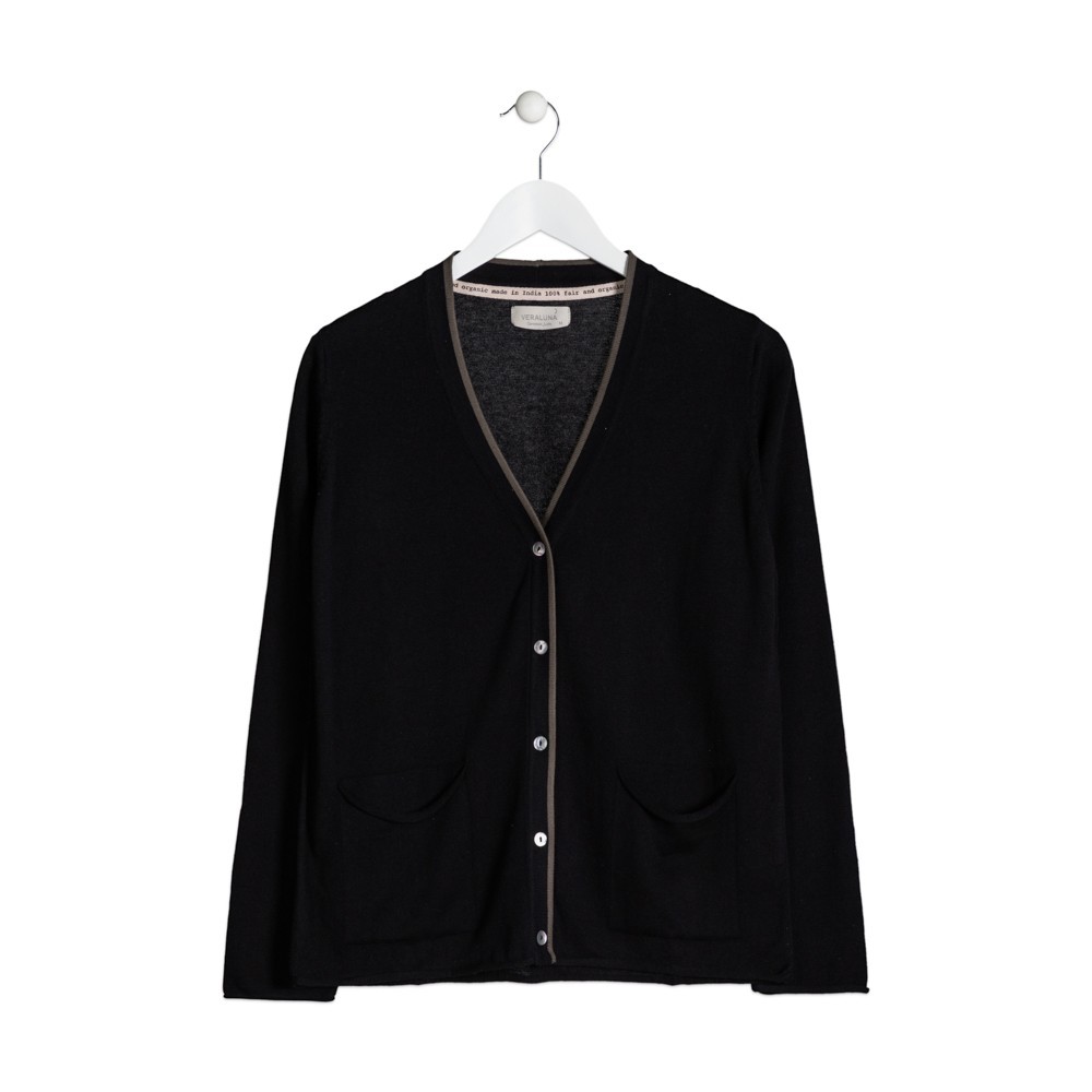 CARDIGAN ORGANIC CALM NEGRO CARDIGAN ORGANIC CALM NEGRO