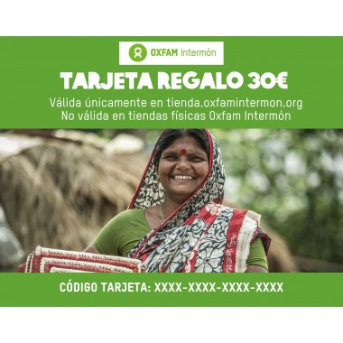 Tarjeta regalo 30€ I Tienda online Oxfam Intermón