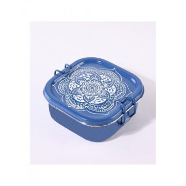 TUPPER DE ACERO INOX FLOR AZUL