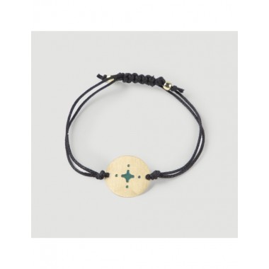 PULSERA HECHA A MANO DE LATÓN ALG ESTRELLA AZUL AJUST