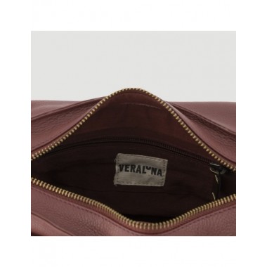 BOLSO HECHO A MANO DE PIEL MOD. TALA COLOR PICOTA VERALUNA