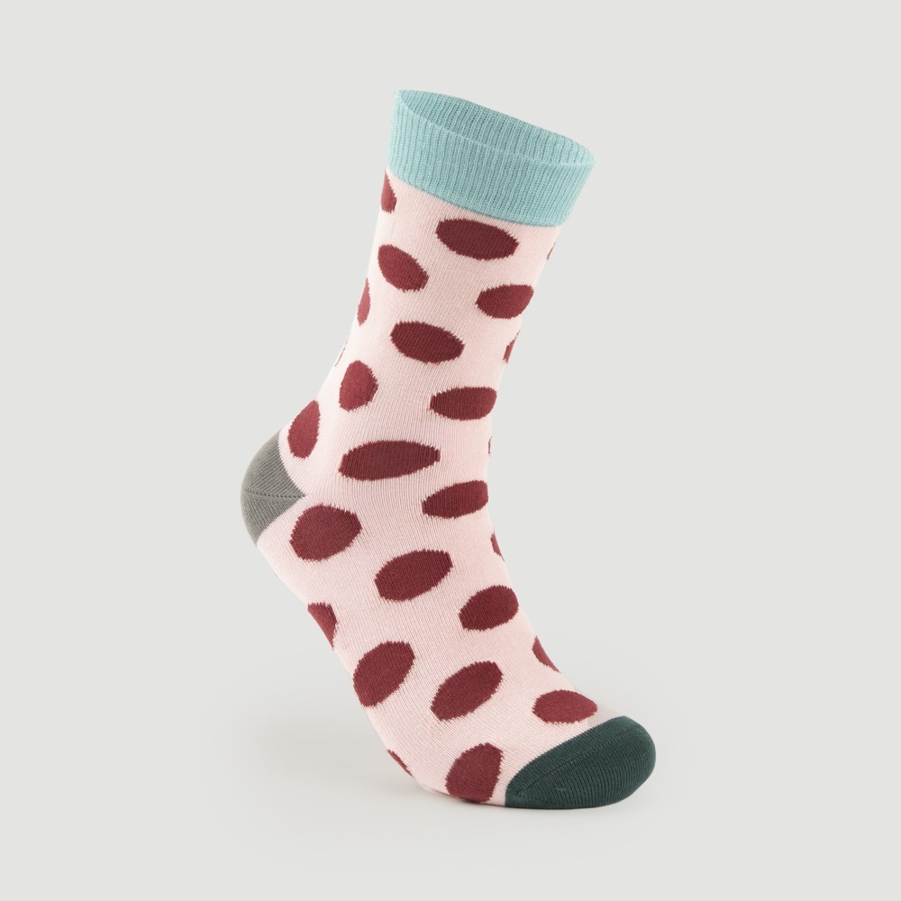 CALCETINES DE ALGODON ORGANICO MODELO BIG DOTS PINK VERALUNA