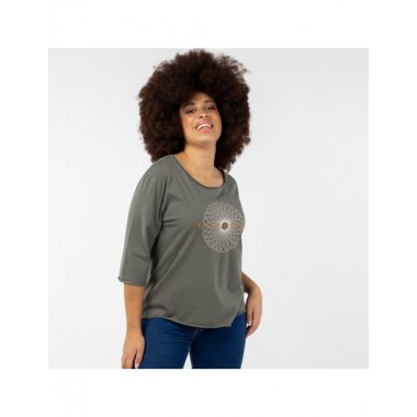 CAMISETA PARA MUJER DE ALGODON ORGANICO MOD. BALANCE PIEDRA VERALUNA