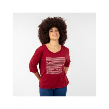 CAMISETA PARA MUJER DE ALGODON ORGANICO MOD. BALANCE PICOTA VERALUNA