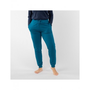 PANTALON PARA MUJER DE ALGODON ORGANICO MOD. WELLNESS TINTA VERALUNA