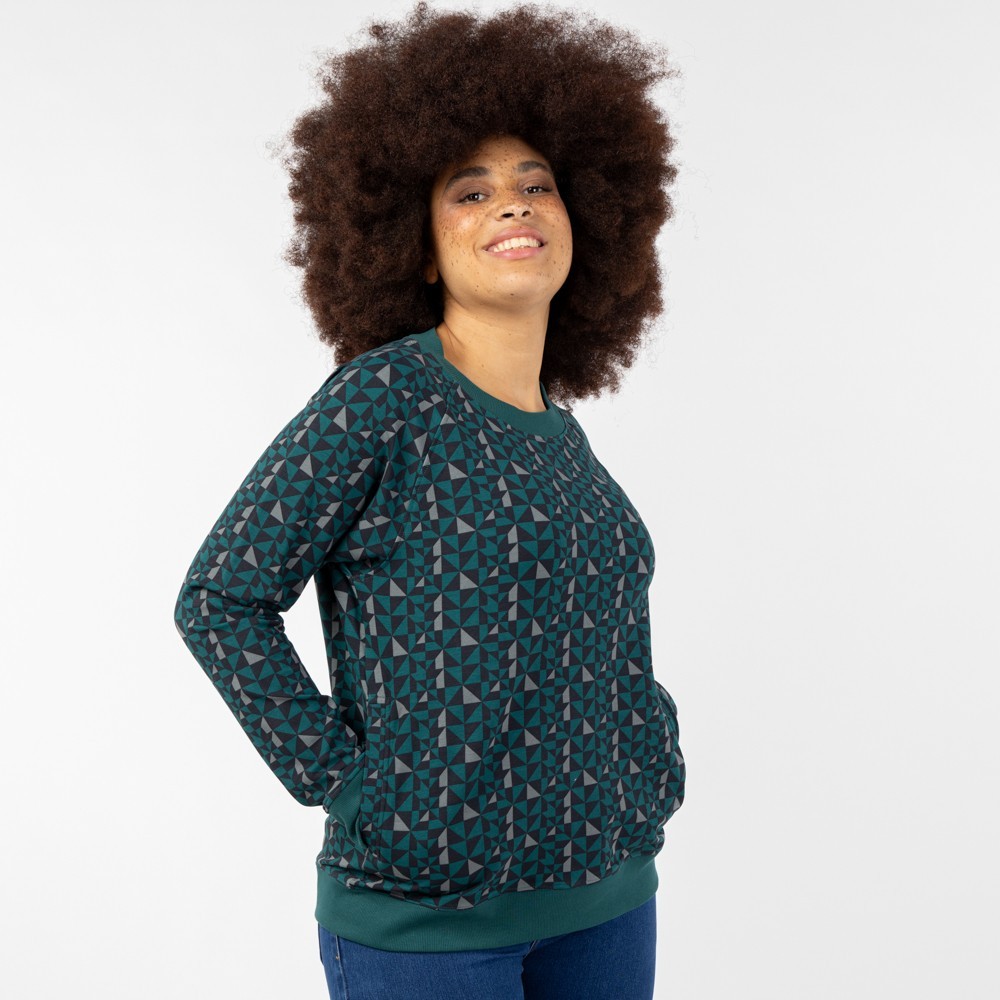 SUDADERA PARA MUJER DE ALGODON ORGANICO MODELO VAUSE RETRO VERALUNA