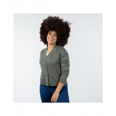 CARDIGAN PARA MUJER DE ALGODON ORGANICO MOD. TAPTI PIEDRA VERALUNA