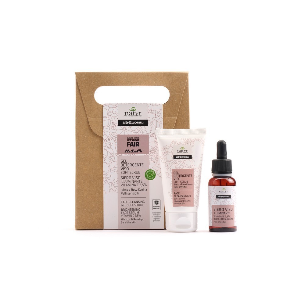 CAJA REGALO LIMPIADOR Y SERUM FACIAL CON HIBISCUS, 50 + 30 ML NATYR