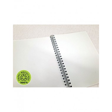 CUADERNO PAPEL RECICLADO MODELO LLUVIA MEDIDAS 14X19,5 CM