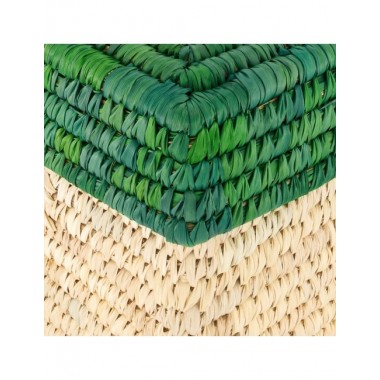 CESTA FAKA TAPA VERDE BASE NAT 38 x 30 x 19 cm