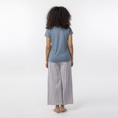 PIJAMA DE MUJER DE ALGODON ORGANICO MORI STORM STRIPES VERALUNA