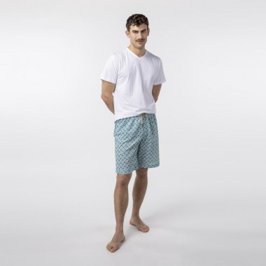 PIJAMA DE HOMBRE DE ALGODON ORGANICO LURUS WHITE NAUTILUS VERALUNA