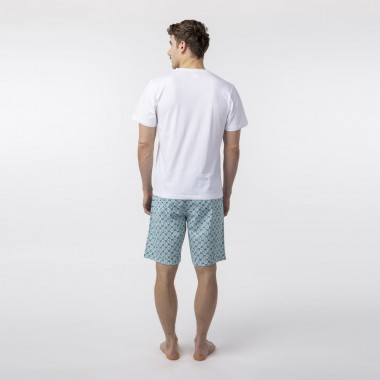 PIJAMA DE HOMBRE DE ALGODON ORGANICO LURUS WHITE NAUTILUS VERALUNA