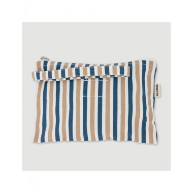 CARTERA DE ALGODÓN ORGANICO NEDY CANVAS RAYAS 20X14 CM