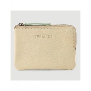 MONEDERO HECHO A MANO DE PIEL MOD. SAKURA AMARILLO SALVIA VERALUNA