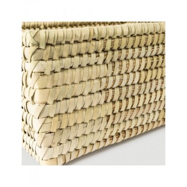 CESTA FAKA TAPA VERDE BASE NAT 38 x 30 x 19 cm