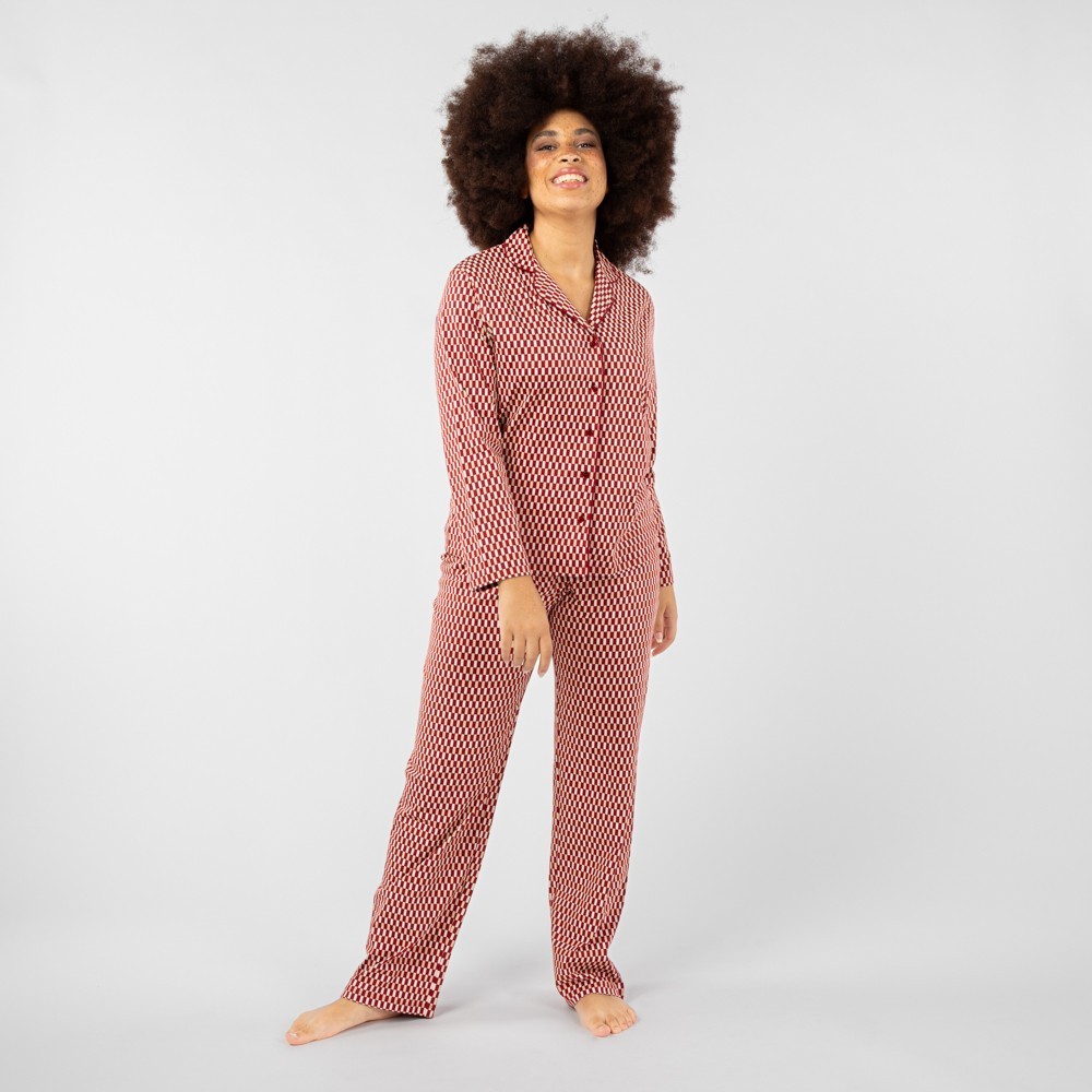 PIJAMA DE MUJER DE ALGODON ORGANICO MOD. SIGMA GEO PICOTA VERALUNA PIJAMA DE MUJER DE ALGODON ORGANICO MOD. SIGMA GEO PICOTA VERALUNA