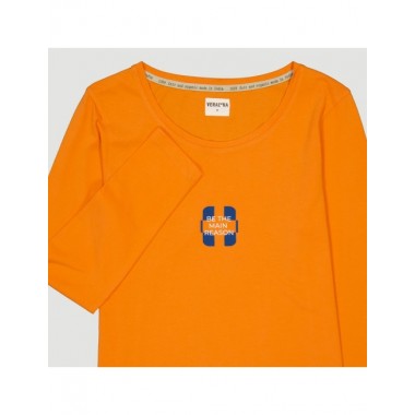 CAMISETA PARA MUJER DE ALGODON ORGANICO MOD. BASIC LONG AMBAR VERALUNA
