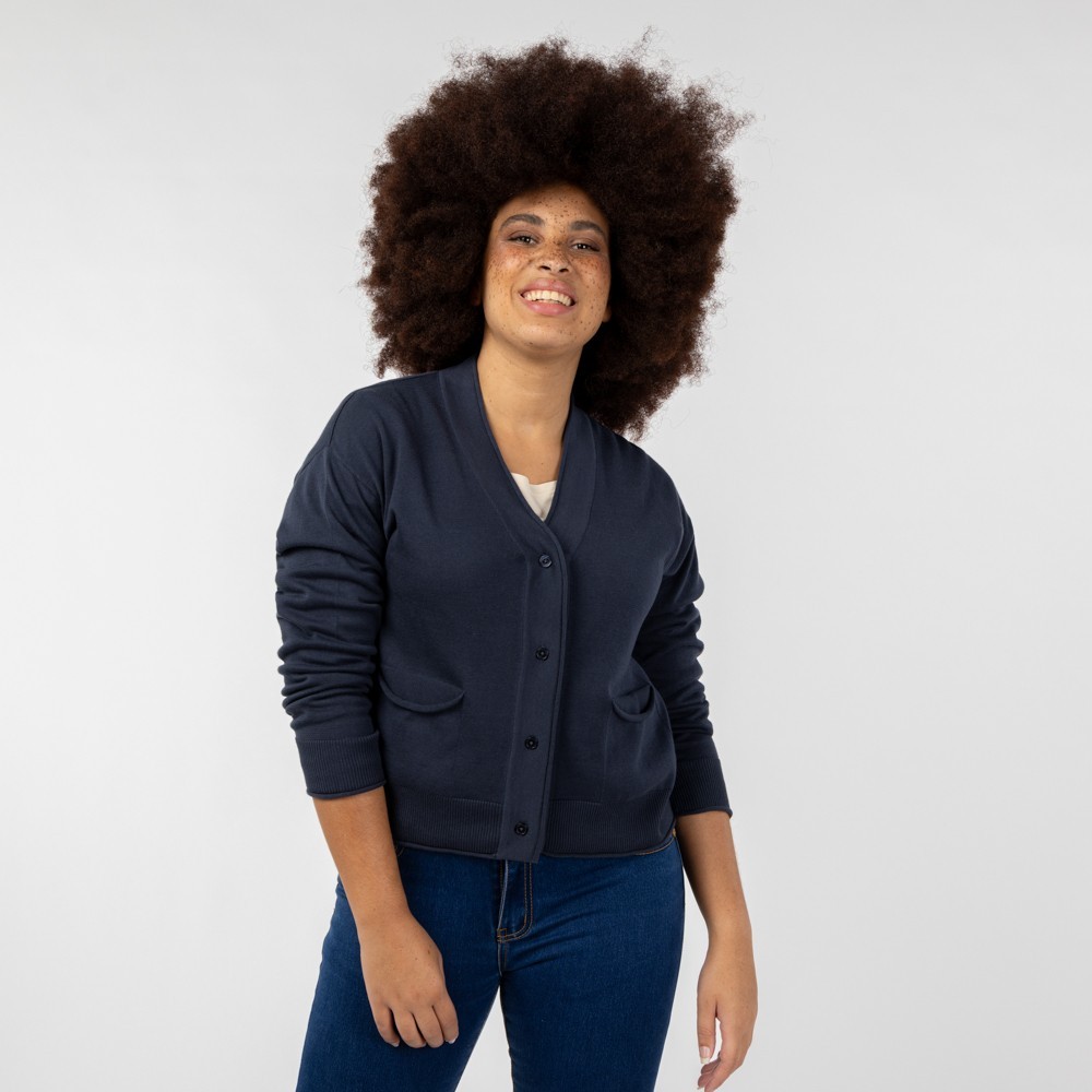 CARDIGAN PARA MUJER DE ALGODON ORGANICO MOD. TAPTI NOCHE VERALUNA