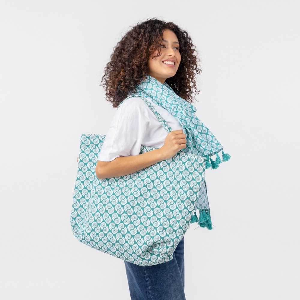 BOLSA TOTEBAG PLAYA DE ALGODON ORGANICO KUNYIT NAUTILUS 54X40 CM BOLSA TOTEBAG PLAYA DE ALGODON ORGANICO KUNYIT NAUTILUS 54X40 CM
