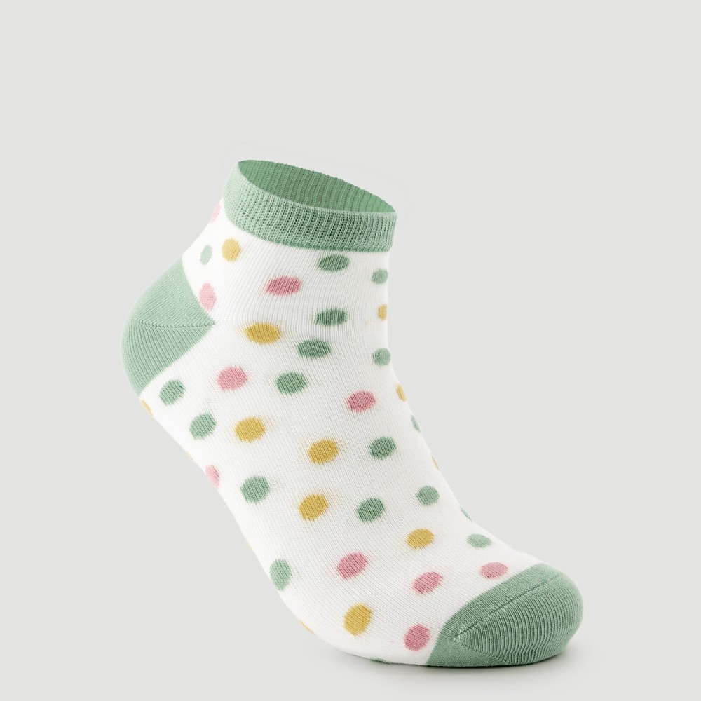 CALCETINES TOBILLEROS DE ALGODON ORGANICO DOTS WHITE VERALUNA CALCETINES TOBILLEROS DE ALGODON ORGANICO DOTS WHITE VERALUNA